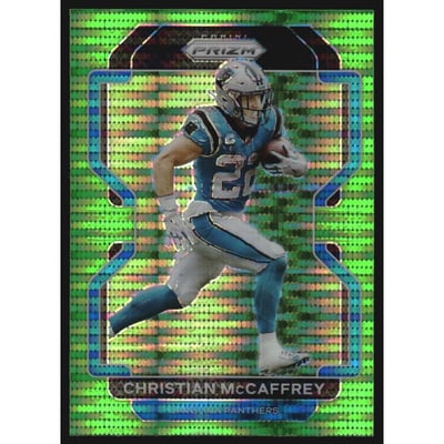 2021 Panini Prizm Prizms Neon Green Pulsar #315 Christian McCaffrey