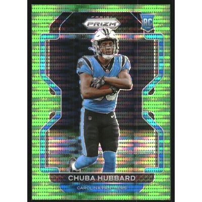 2021 Panini Prizm Prizms Neon Green Pulsar #355 Chuba Hubbard