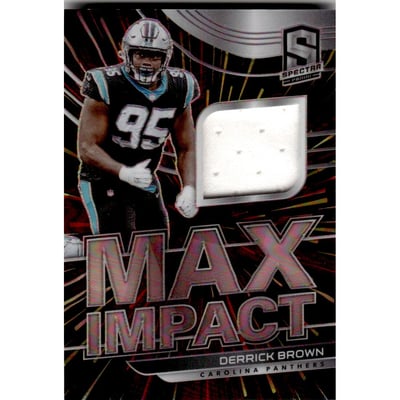 2021 Panini Spectra Max Impact Materials Hyper #15 Derrick Brown/75