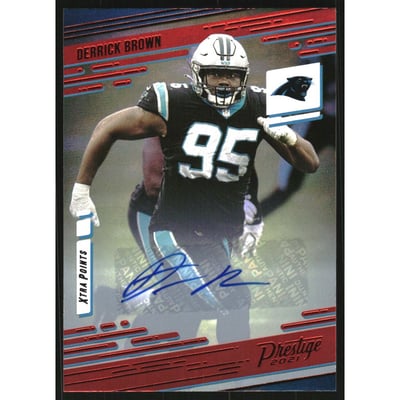 2021 Prestige Xtra Points Signatures Premium Red #80 Derrick Brown