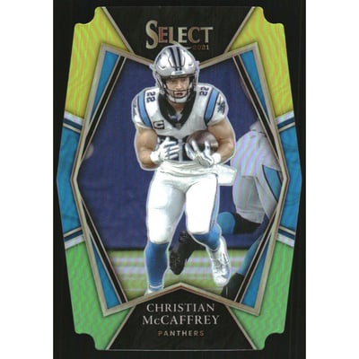 2021 Select Prizm Green and Yellow Die Cut #107 Christian McCaffrey