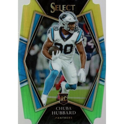 2021 Select Prizm Green and Yellow Die Cut #176 Chuba Hubbard