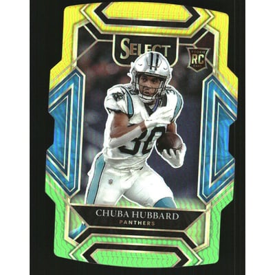 2021 Select Prizm Green and Yellow Die Cut #276 Chuba Hubbard