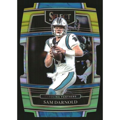 2021 Select Prizm Green and Yellow Die Cut #7 Sam Darnold