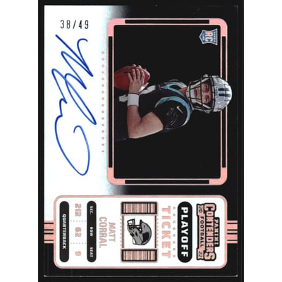 2022 Panini Contenders Playoff Ticket #130B Matt Corral AU VAR