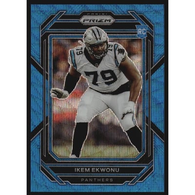 2022 Panini Prizm Prizms Blue Wave #366 Ikem Ekwonu