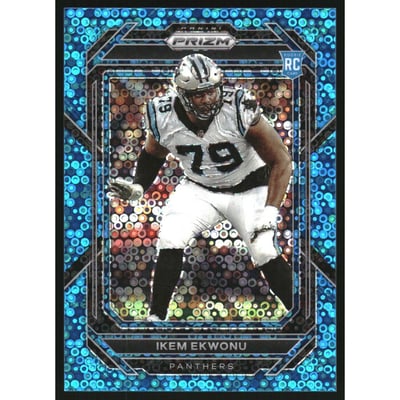 2022 Panini Prizm Prizms No Huddle Blue #366 Ikem Ekwonu