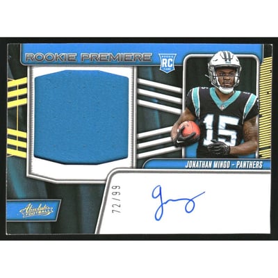 2023 Absolute Rookie Premiere Materials Autographs Jumbo #214 Jonathan Mingo/99