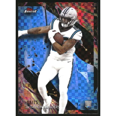 2024 Finest Blue Checkerboard Refractors #183 Ja'Tavion Sanders