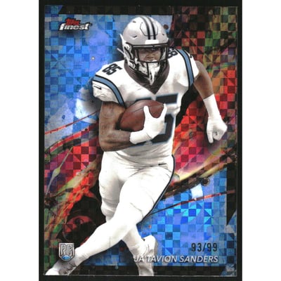 2024 Finest Blue Checkerboard Refractors #83 Ja'Tavion Sanders