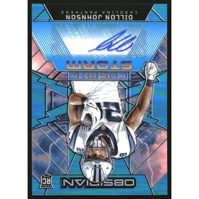 2024 Panini Obsidian Cosmic Storm Signatures Blue #14 Dillon Johnson