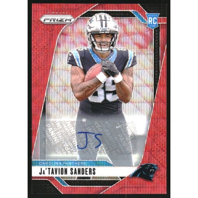 2024 Panini Prizm Autographs Prizms Red Wave #343 Ja'Tavion Sanders