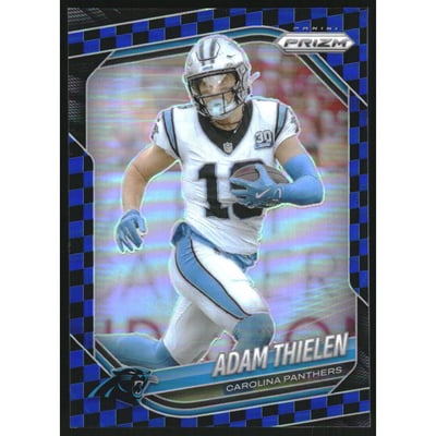 2025 Panini Prizm Prizms Black and Blue Checker #189 Adam Thielen