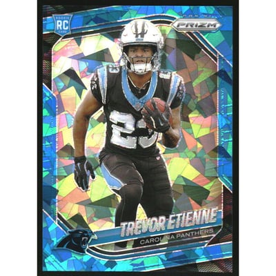 2025 Panini Prizm Prizms Blue Ice #345 Trevor Etienne