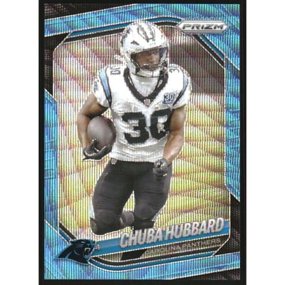 2025 Panini Prizm Prizms Blue Wave #237 Chuba Hubbard