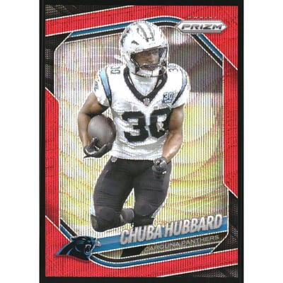 2025 Panini Prizm Prizms Red Wave #237 Chuba Hubbard