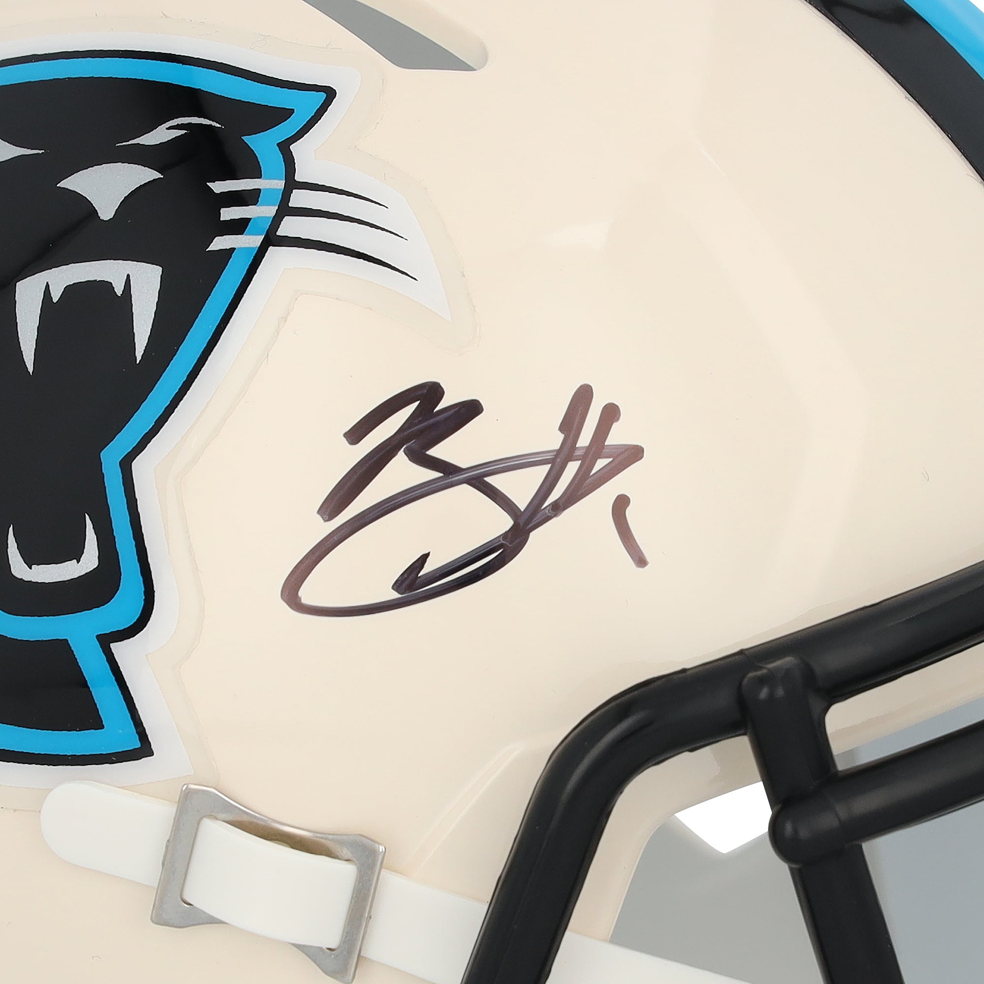 Casque Riddell Retro Speed ​​Mini autographié par Bryce Young des Panthers de la Caroline