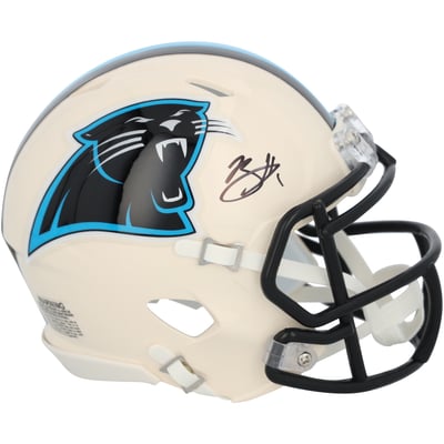 Bryce Young Carolina Panthers Autographed Fanatics Authentic Riddell Retro Speed Mini Helmet 