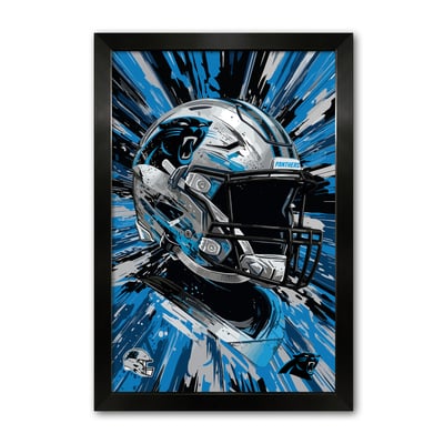 Carolina Panthers 14" x 20" Framed Football Helmet Hyper Speed Art Print