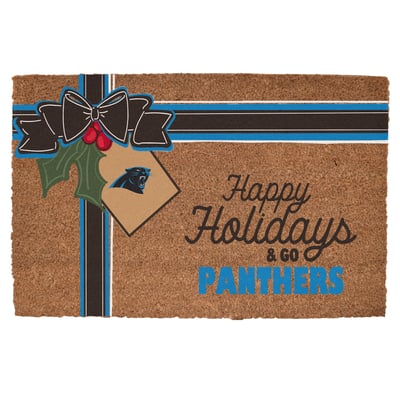 Carolina Panthers 20" x 30" Holiday Gift Wrap Coir Door Mat

