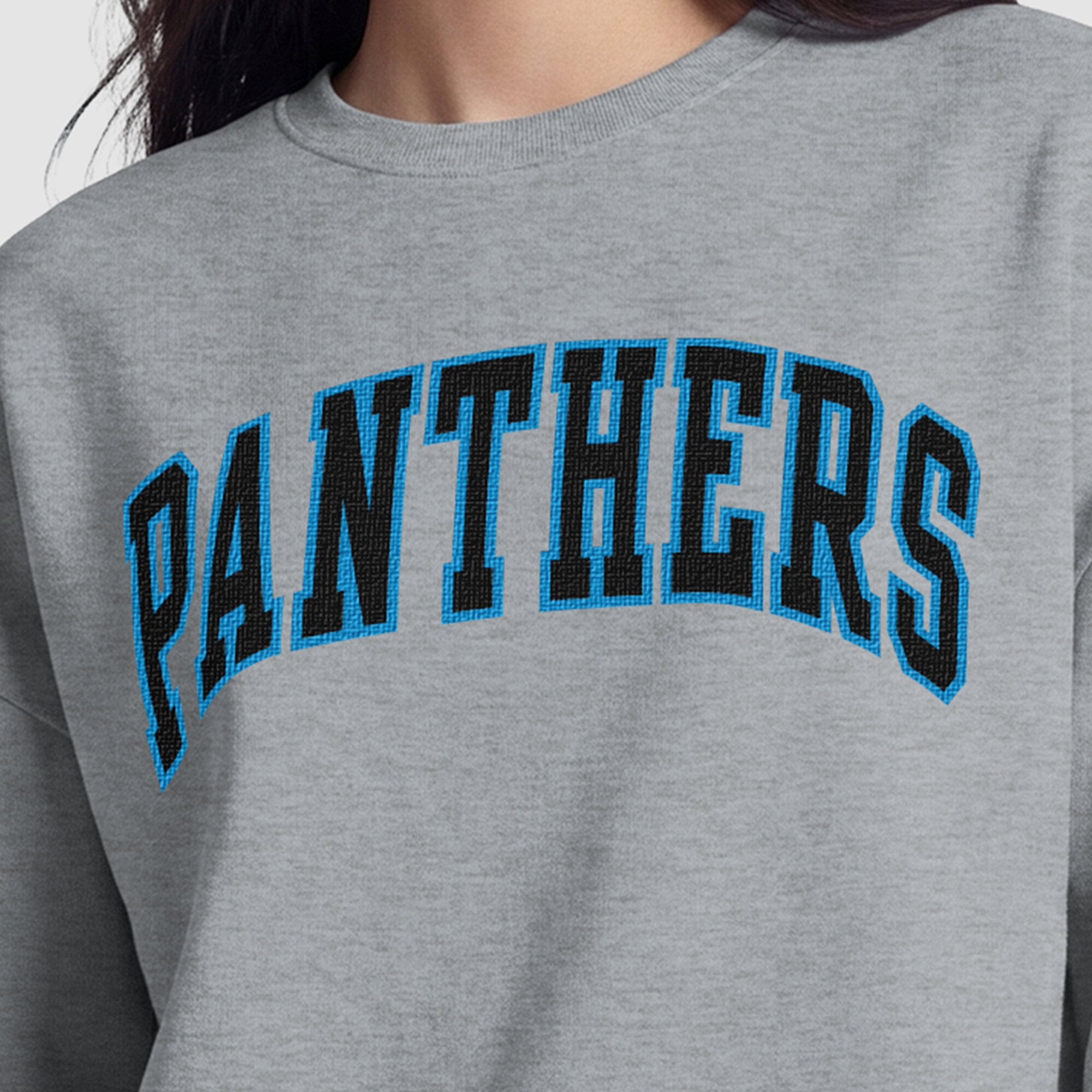 Sweat-shirt à doublure contrastée Carolina Panthers Champion pour femme - Gris chiné
