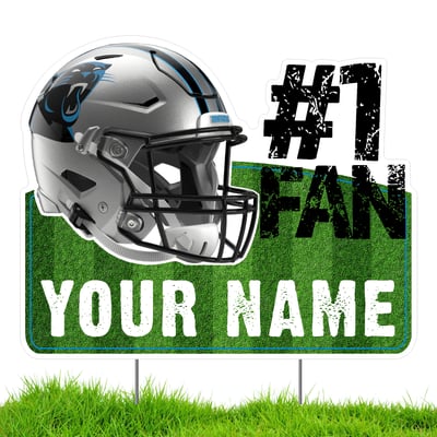 Carolina Panthers #1 Fan Personalized Lawn Sign