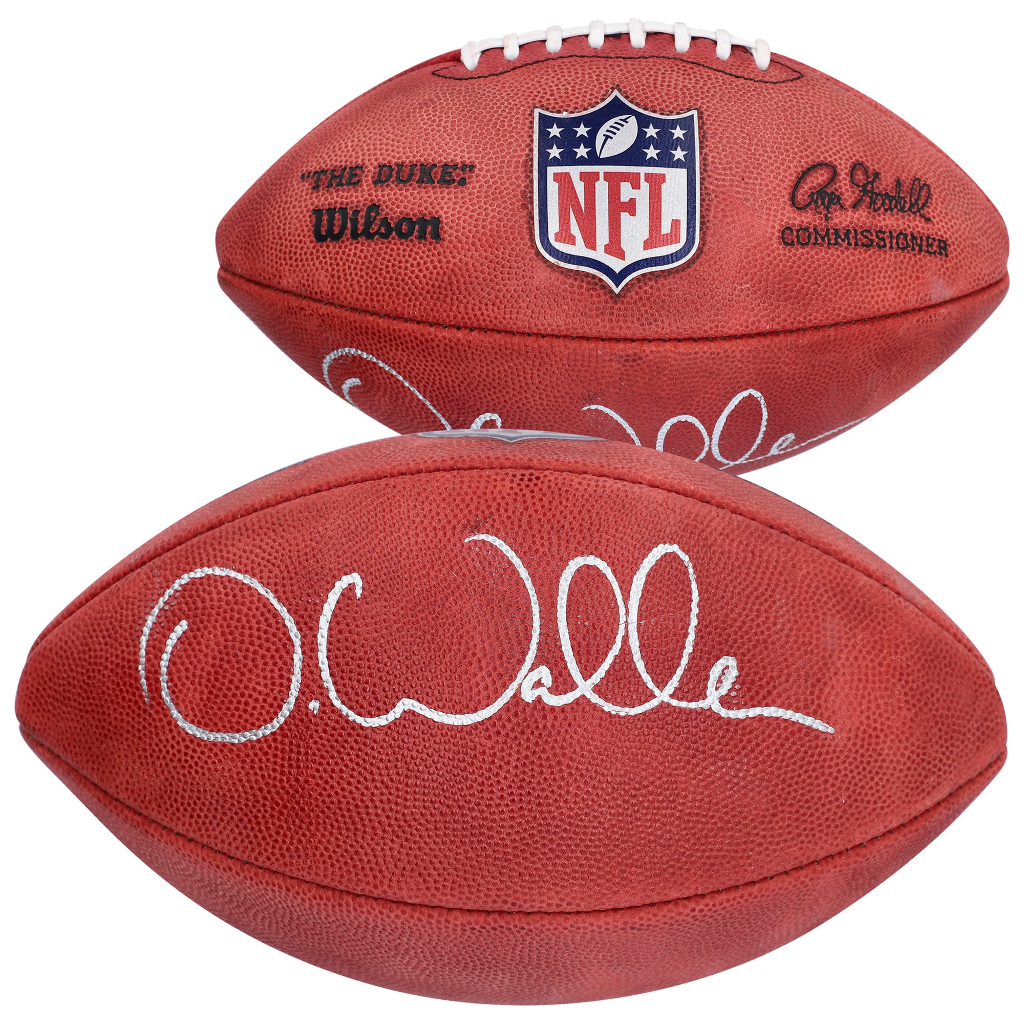 Ballon de football américain professionnel Wilson Duke, couleur, autographié par Darren Waller (Carolina Panthers).