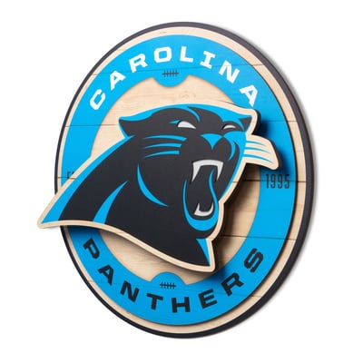 Carolina Panthers Fanpoint 15" x 15" 3DX Logo Circle Backer Wall Art