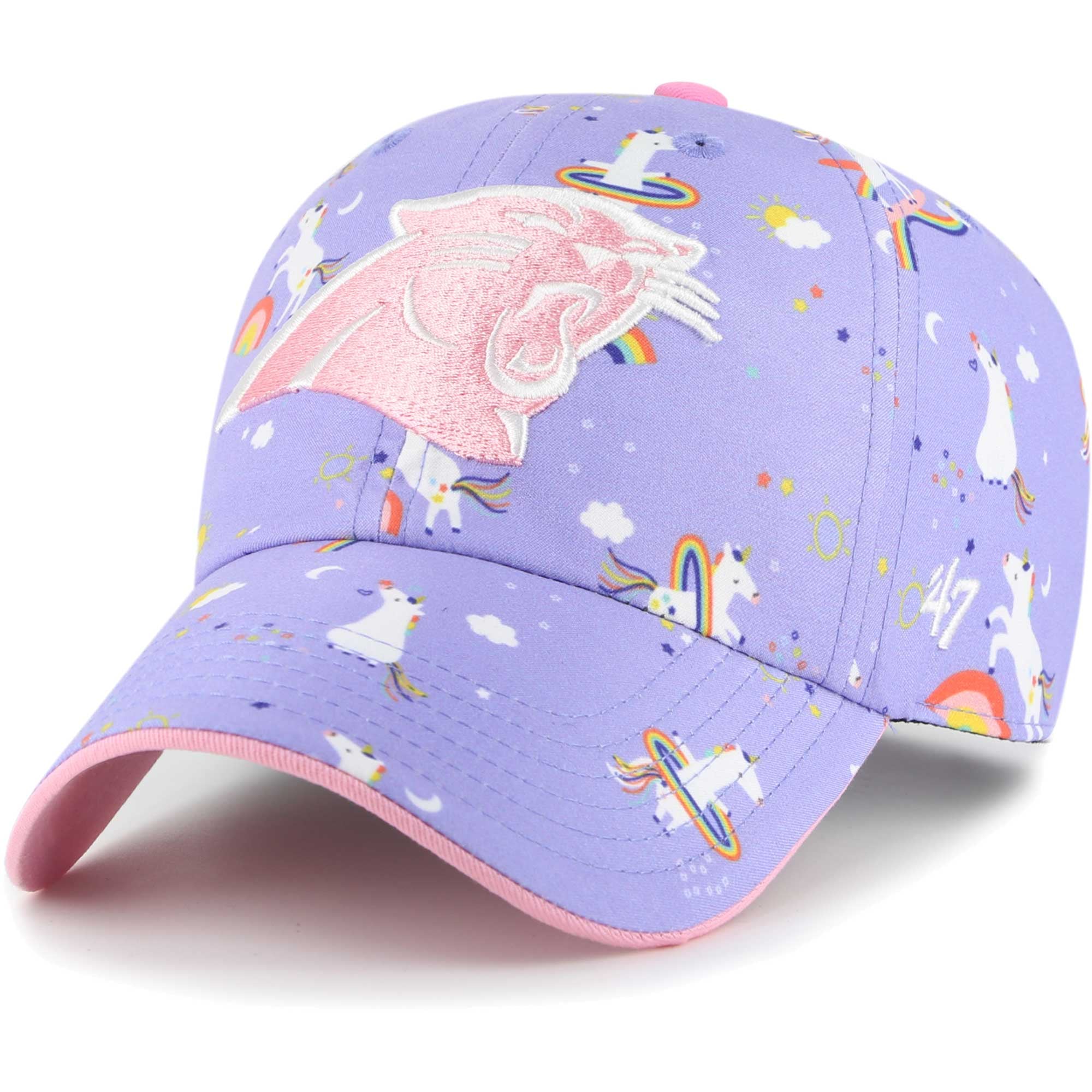 Chapeau ajustable licorne Carolina Panthers lavande pour filles d'âge préscolaire '47
