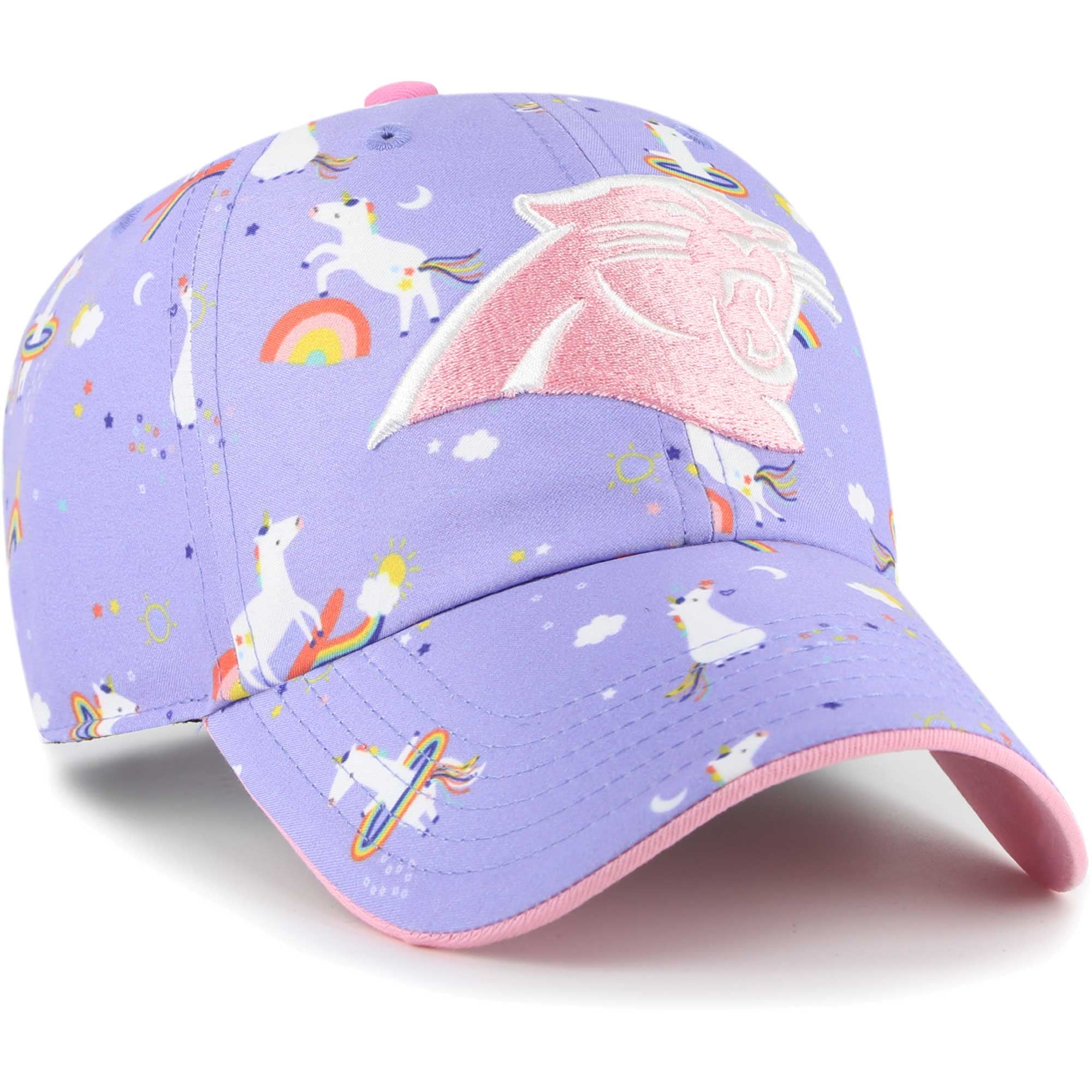 Chapeau ajustable licorne Carolina Panthers lavande pour filles d'âge préscolaire '47