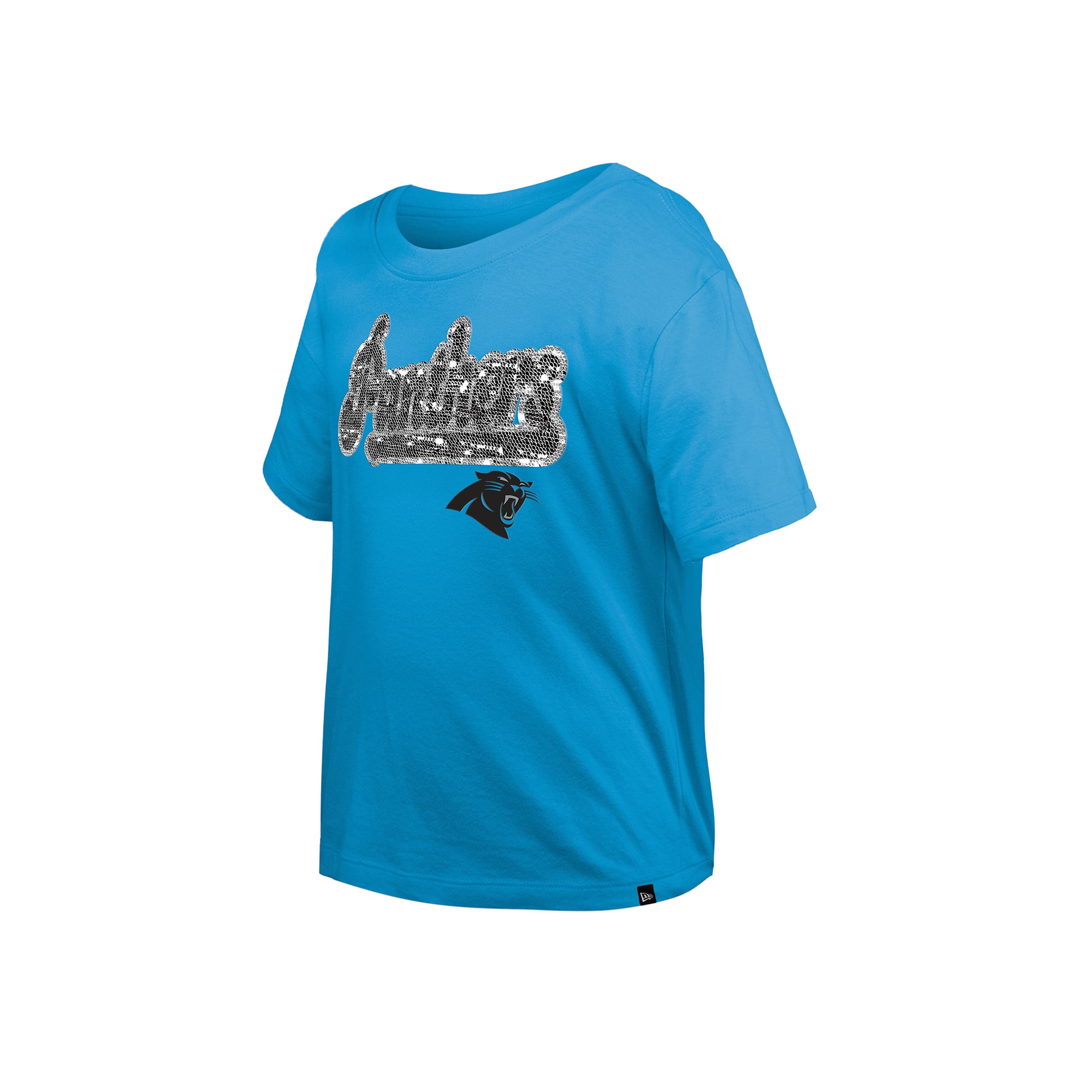 T-shirt à sequins réversibles bleus New Era Carolina Panthers pour jeunes filles
