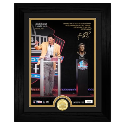 Luke Kuechly Carolina Panthers Highland Mint 13" x 16" Framed Hall of Fame Induction Bronze Coin Photo Mint