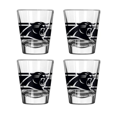 Ensemble de quatre verres à shot rayés Carolina Panthers Logo Brands