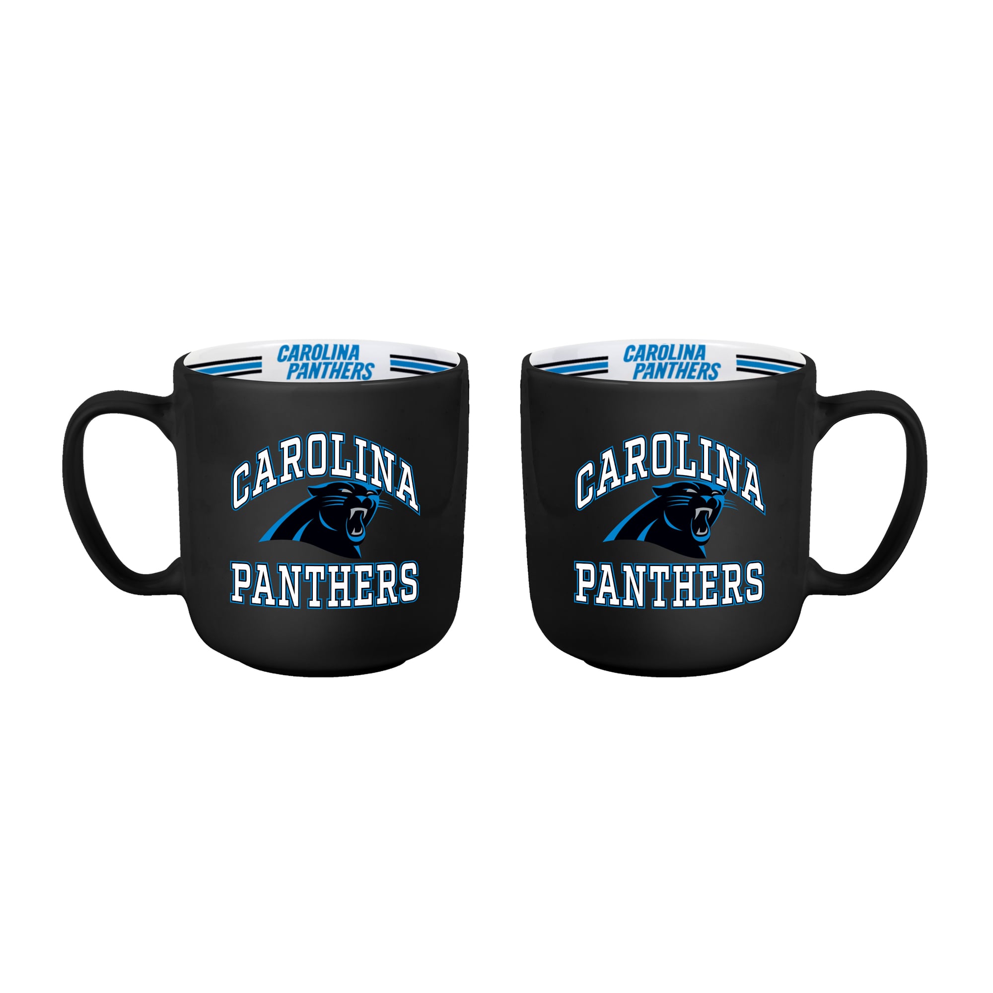 Logo Brands Carolina Panthers Two-Piece 15oz. Stripe Mug Set