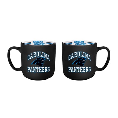 Ensemble de deux tasses rayées de 44 cl (15 oz) avec logo Carolina Panthers