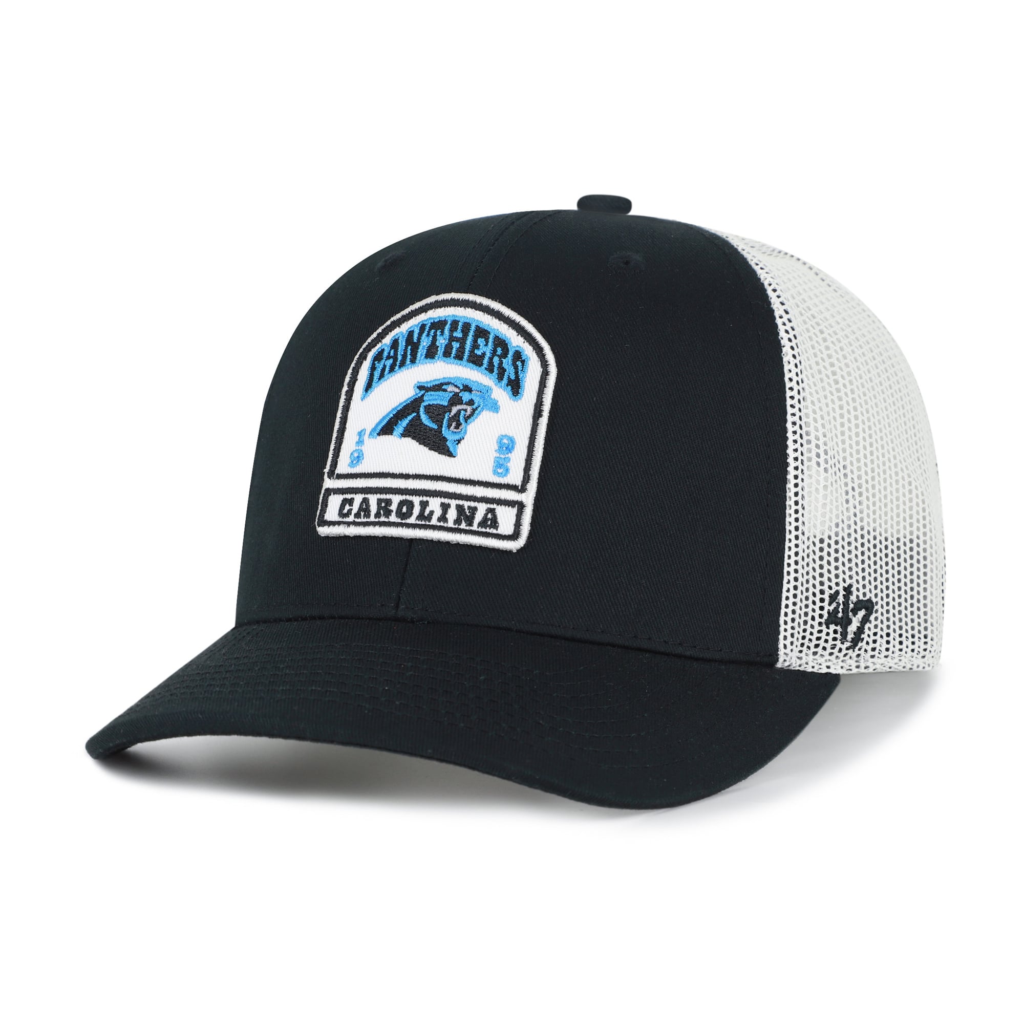 Men's '47  Black Carolina Panthers  Headstone Trucker Adjustable Hat