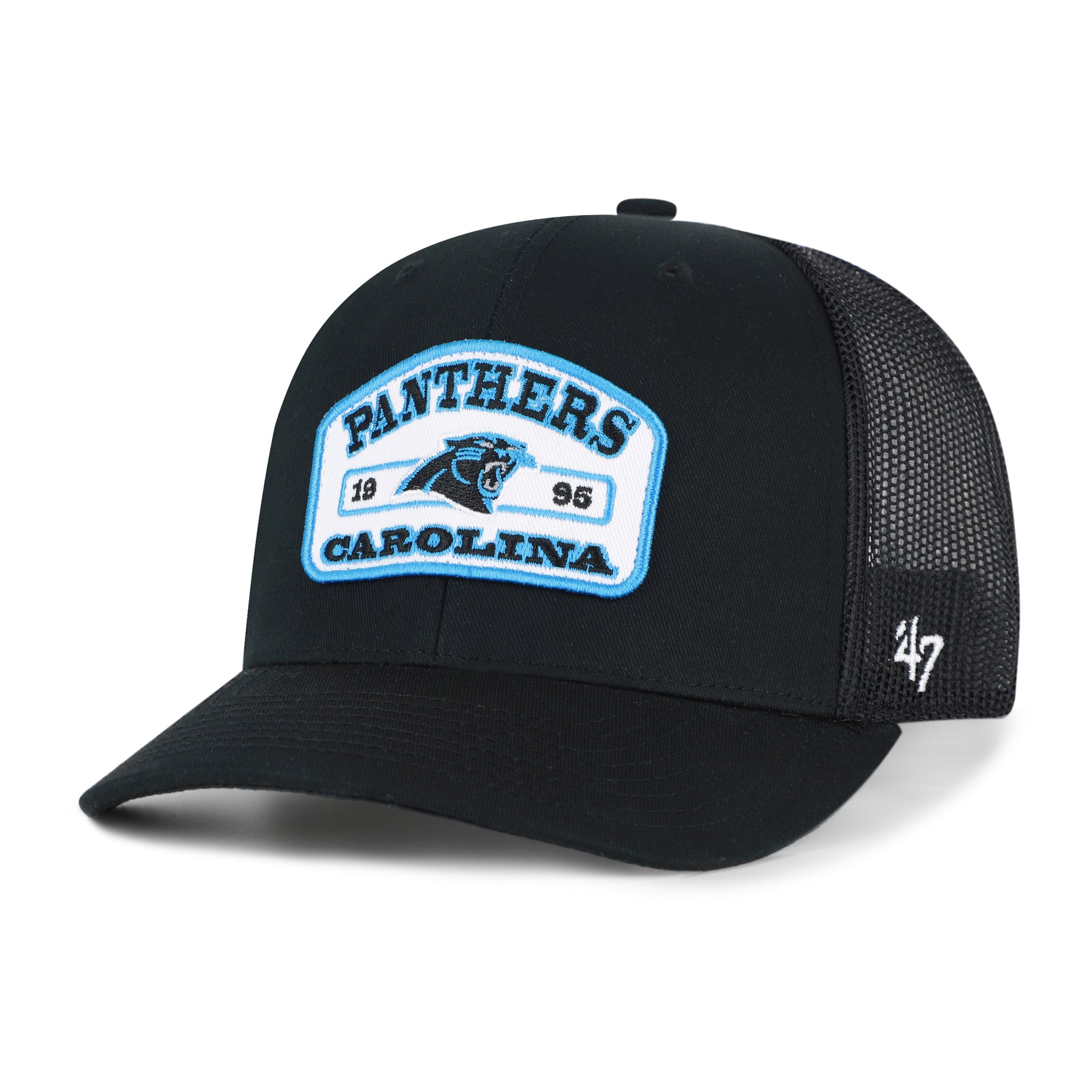 Men's '47 Black Carolina Panthers  Roadway Adjustable Trucker Hat
