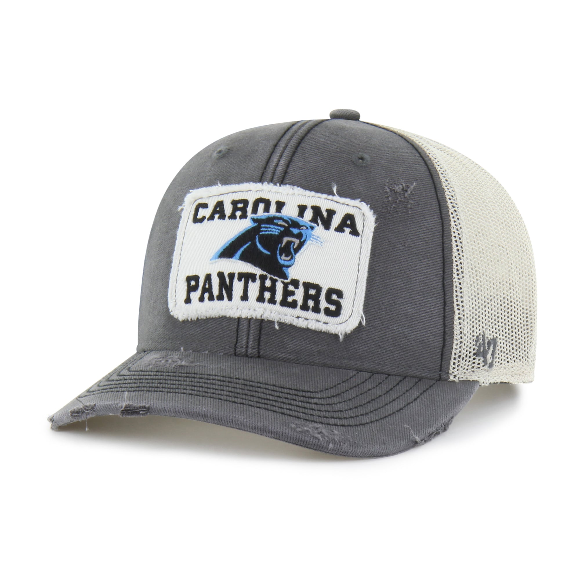 Men's '47 Charcoal Carolina Panthers Egremont Well-Worn Adjustable Trucker Hat