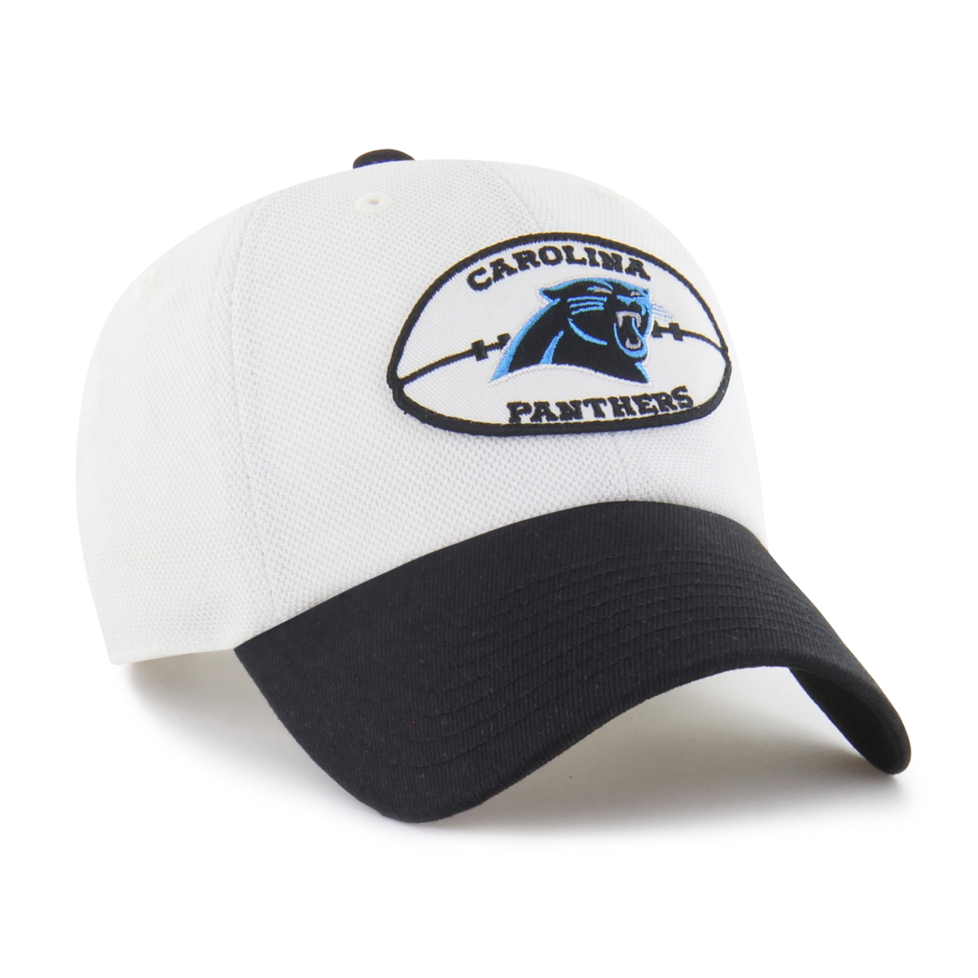 Men's '47 Cream/Black Carolina Panthers Pique Patch Clean Up Adjustable Hat