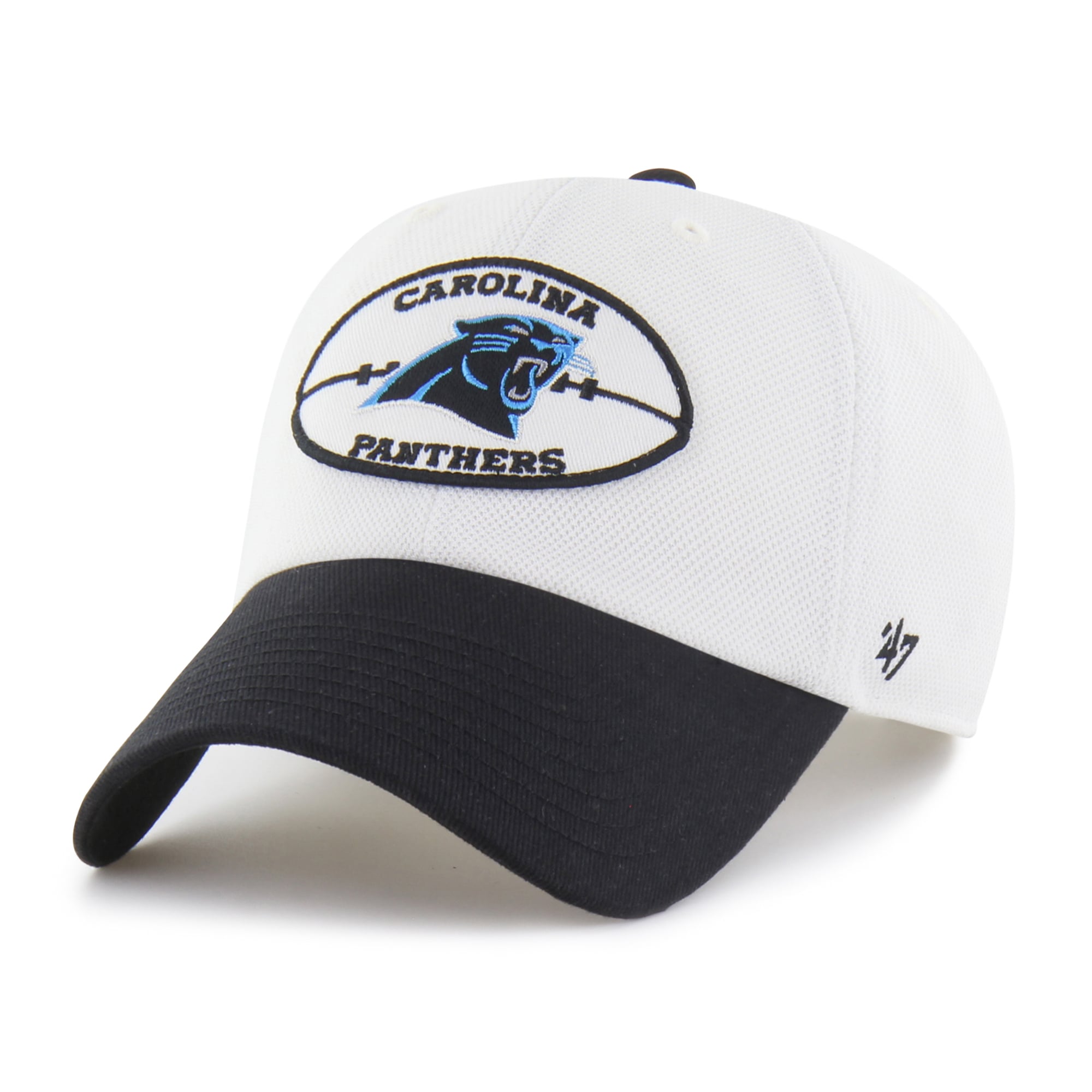 Men's '47 Cream/Black Carolina Panthers Pique Patch Clean Up Adjustable Hat