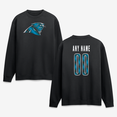 Carolina Panthers  Forged Mascot Personalized Name & Number Sweatshirt - Black