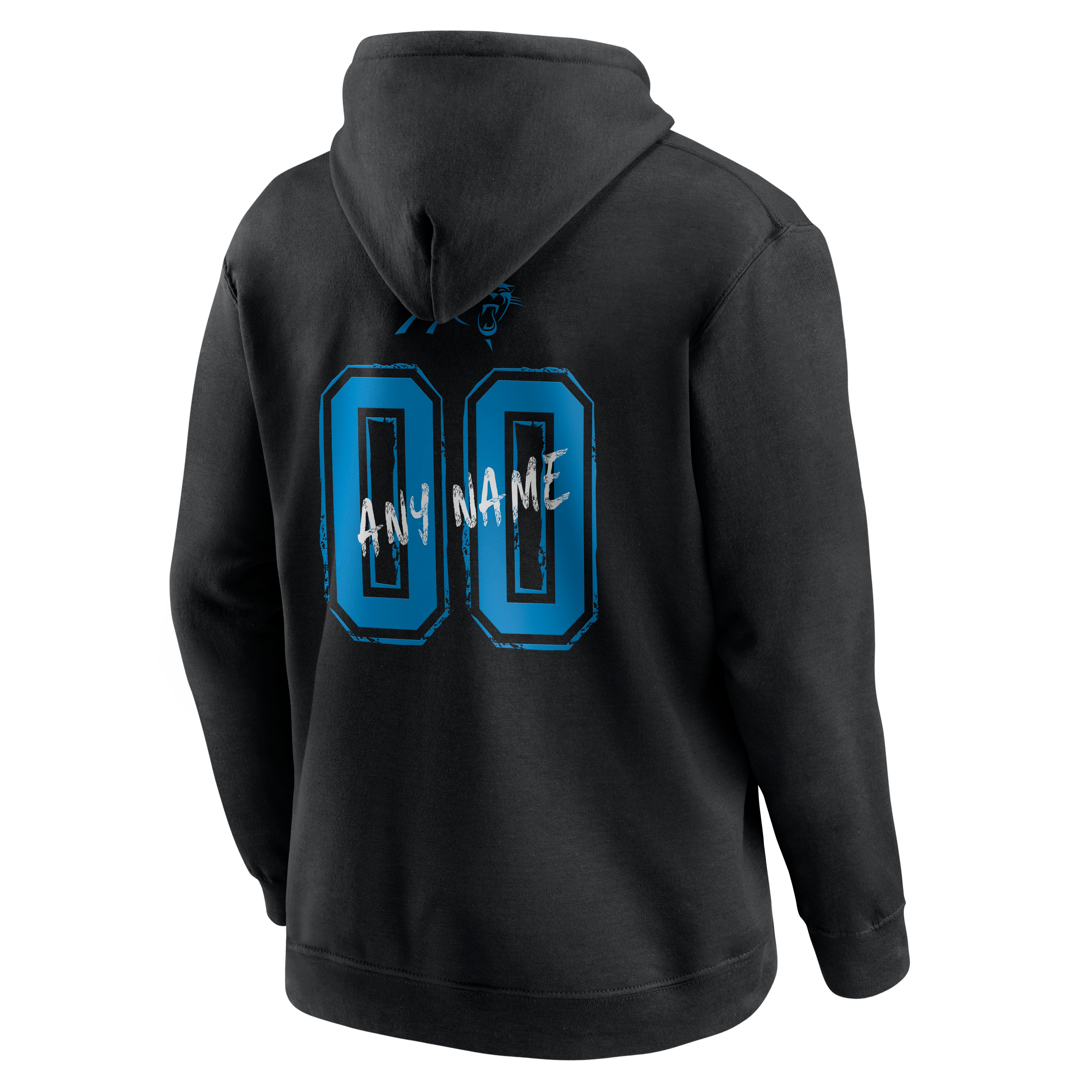 Men's Black Carolina Panthers Hustle Personalized Name & Number Hoodie