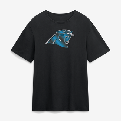Carolina Panthers  Metallic Mascot T-Shirt - Black