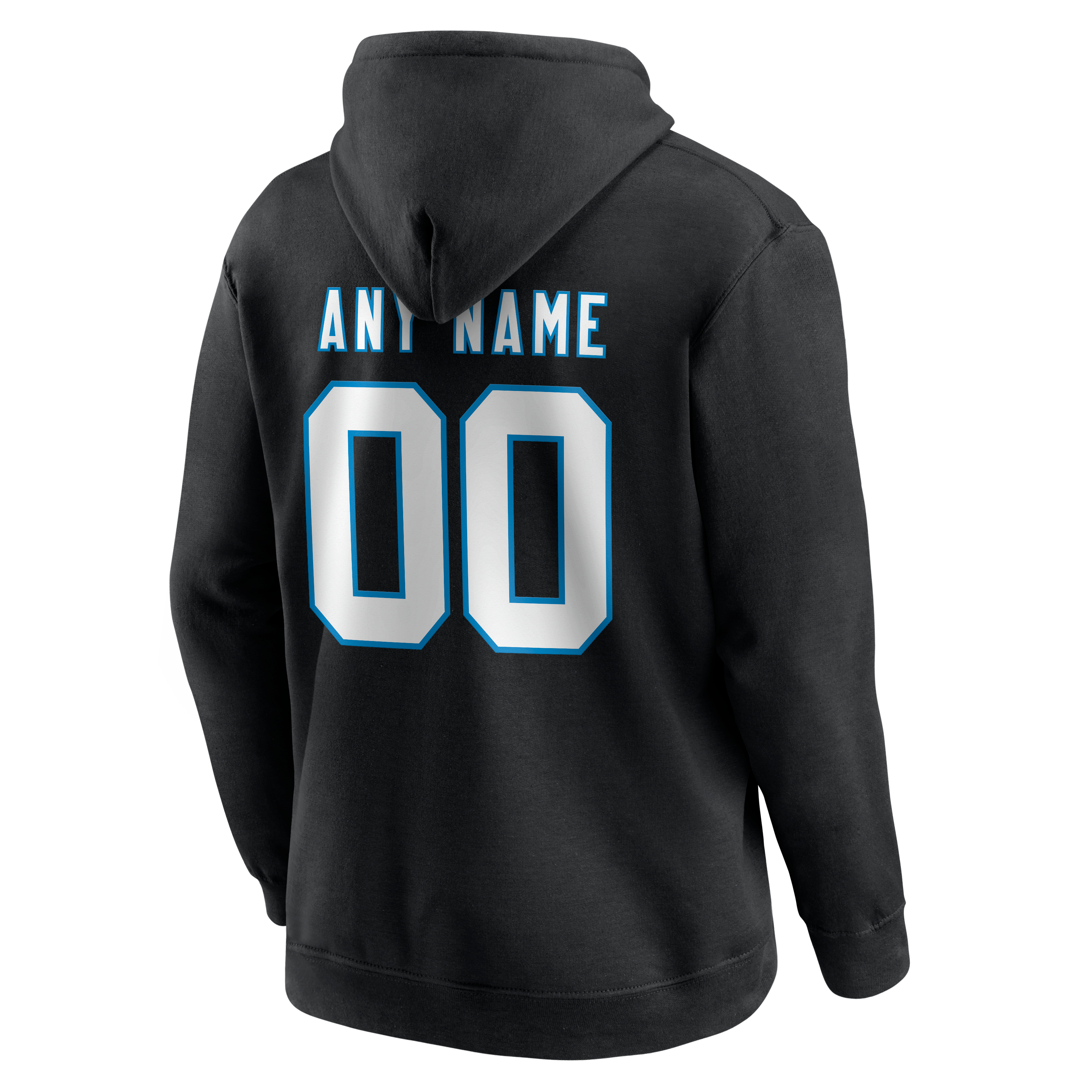 Men's Black Carolina Panthers Team Authentic Personalized Name & Number Hoodie