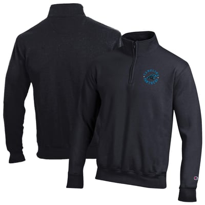 Carolina Panthers Champion Powerblend Quarter-Zip Pullover - Black
