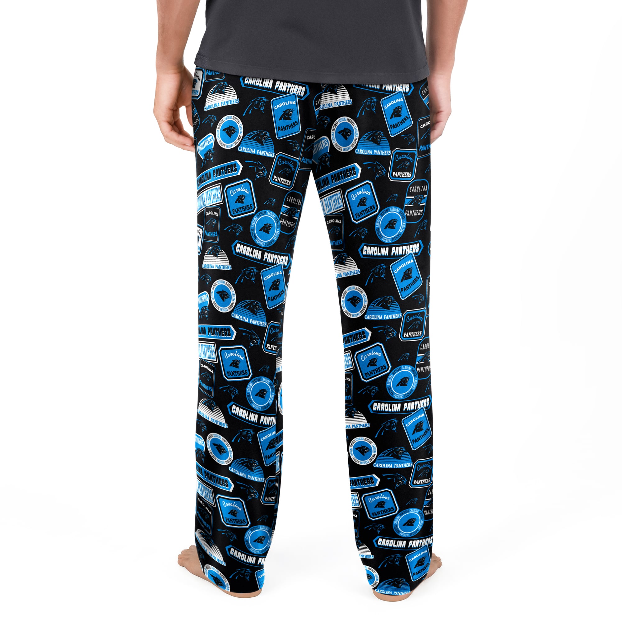 Men's Concepts Sport Black Carolina Panthers Grady Sleep Pants