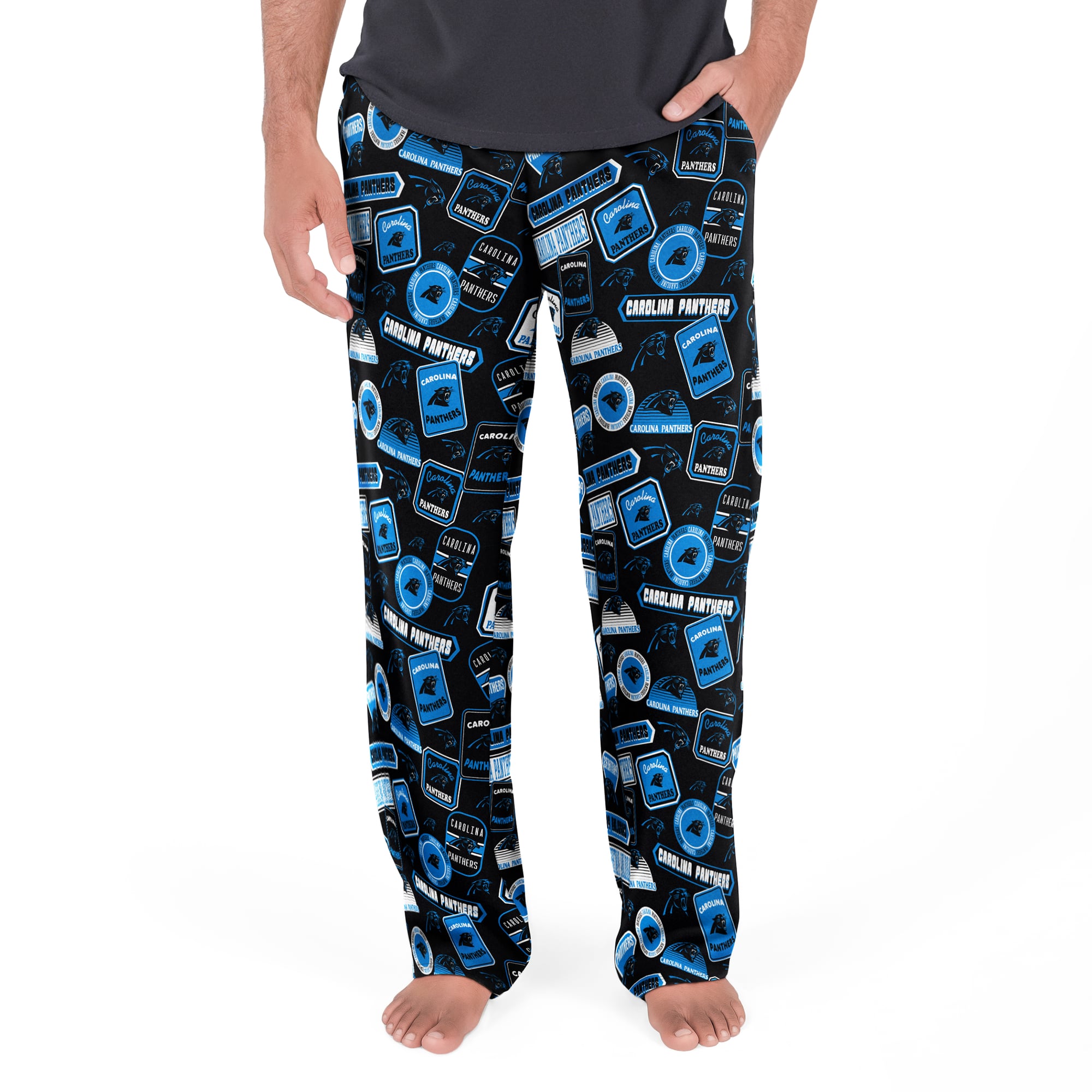 Men's Concepts Sport Black Carolina Panthers Grady Sleep Pants