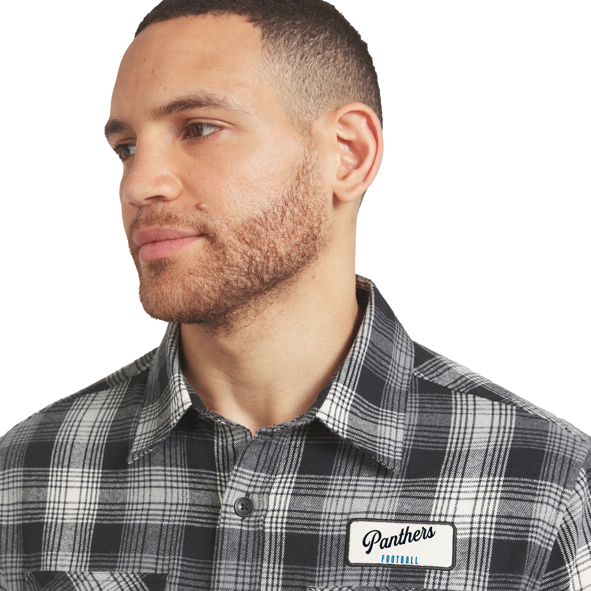 Chemise en flanelle à carreaux noirs Carolina Panthers, collection Darius Rucker pour homme par Fanatics