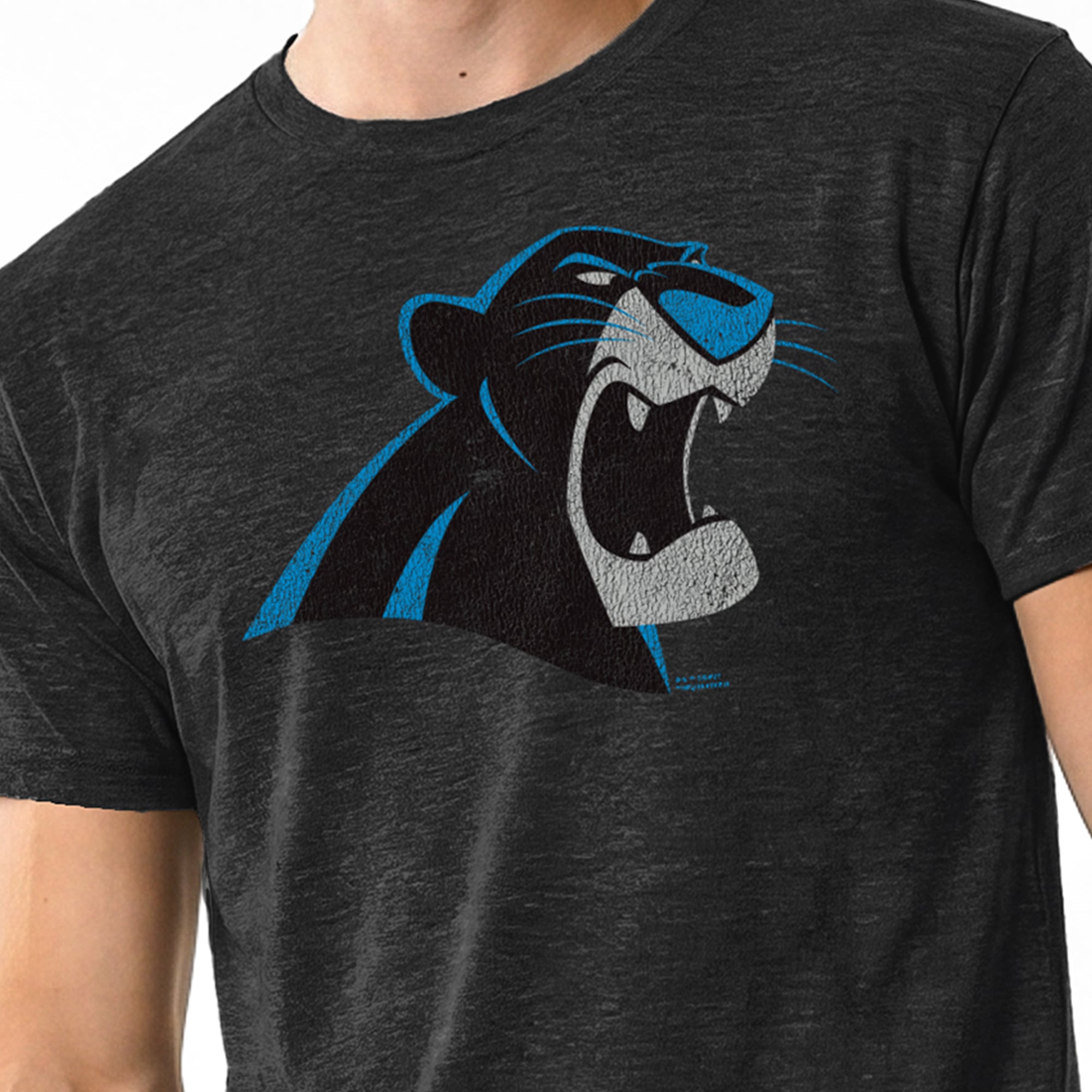 Men's Disney x Champion Black Carolina Panthers Bagheera Tri-Blend T-Shirt