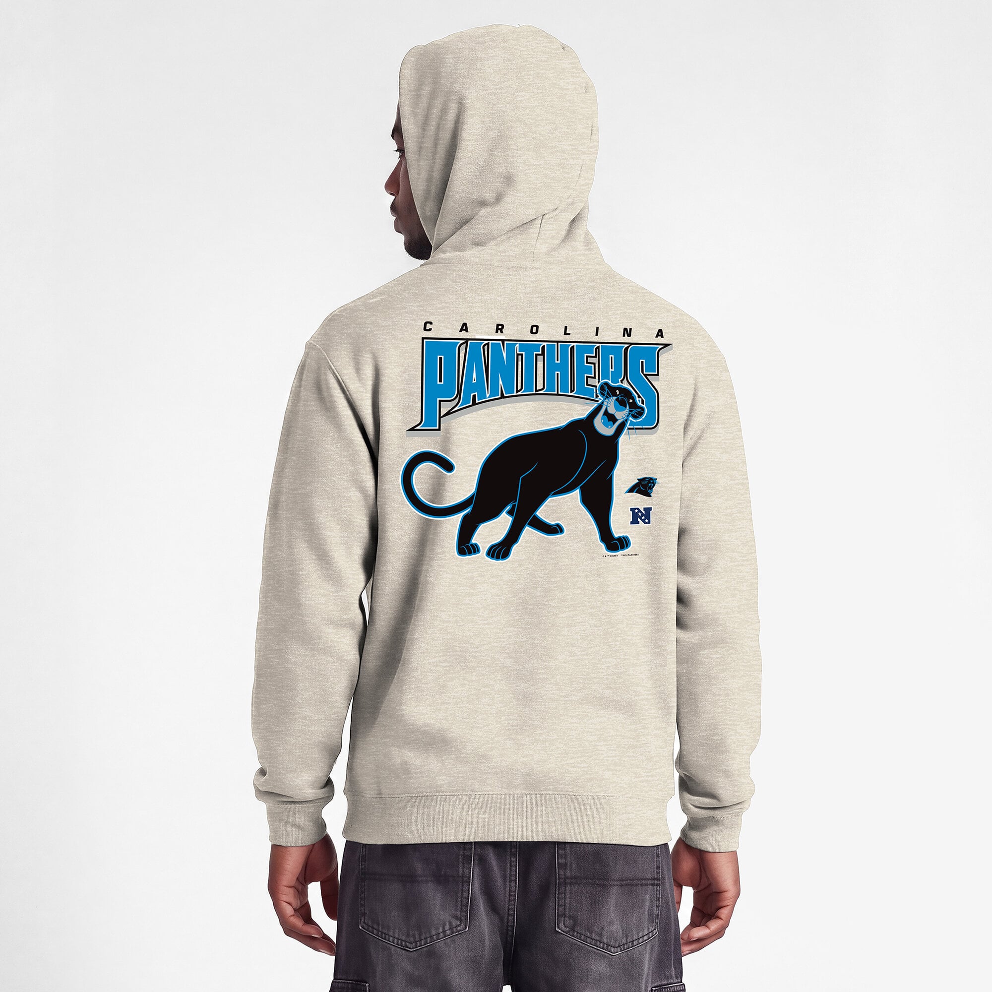 Sweat à capuche pour homme Disney x Champion couleur avoine Carolina Panthers Powerblend Fullback